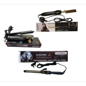 Cloud Nine Cloud-Nine Professional 3-in-1 Hair Styler (Flat Iron, Hot Comb & Curler)