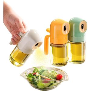 Flushrenic Oil Sprayer for Cooking, 8oz Refillable Portable Glass Olive Oil Dispenser Bottle, Kitchen Gadgets Accessories for Air Fryer, Salad, Frying (Yellow, 250ml)