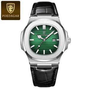 POEDAGAR LUXURY LEATHER WATERPROOF MEN WRISTWATCH