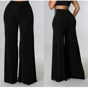 Fashion (Black)2023 ZANZEA Wide Leg Pant Capris Ladies High Waist Pantalon  Palazzo Oversized Women Spring Casual Pants Solid Suits Trouser 1 XXA