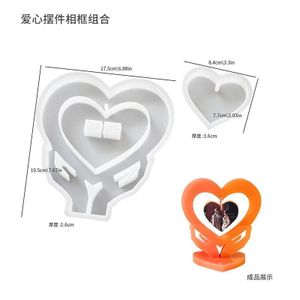 DIY Love Heart Photo Frame Silicone Mold – Epoxy Resin Picture Holder Casting Mould for Home Decor, Wedding Gift, Valentine Craft Stand
