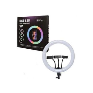 RGB LED Soft Ring Light with 3 Phone Holders – Adjustable Fill Light for Photography, Video Recording & Live Streaming