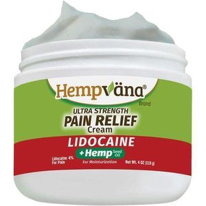 Hempväna Lidocaine Pain Reliever Cream 4 Oz 119g W/f OIL