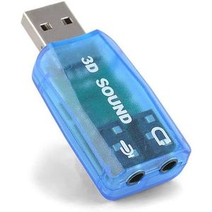 External USB Sound Card Adapter Audio 5.1 Virtual 3D USB To 3.5mm For Laptop PC