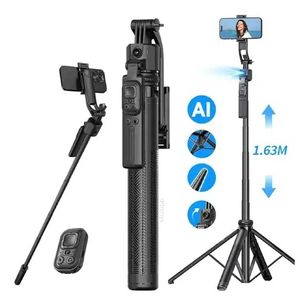 C17 AI Face Tracking Gimbal Quadrapod Max 1.6m 360 Degree Rotation Stable Selfie Stick for Mobile Phone Sports Digital Camera
