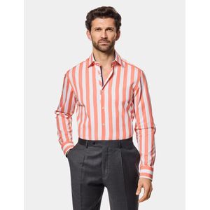 Hawes & Curtis Slim Fit Orange & White Bengal Stripe Shirt