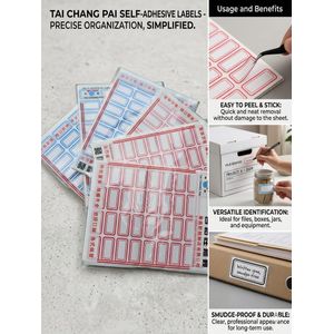 Self adhesive pressure sensitive Labels 10 sheets Labeling Tags