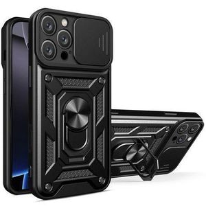 Pouch IPhone 15 Pro Max, Rugged Armor Protection Case With Slide Camera Cover & Ring Holder Stand