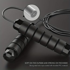 The Jump Rope with Ball Bearings Features a Fast-moving Rope and 6-inch Memory Foam Handles, Making It Ideal for Speed Training, Extreme Jumping, Endurance Workouts, and Aerobic Activities Like Gym Sessions