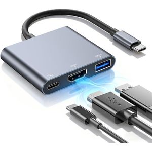 USB C to HDMI Multiport Adapter,4k USB C to HDMI,Hdmi Splitter to Usbc Multiport Digital AV Converter,With100w Pd,3.0 Port,for MacBook Pro/Air, Ipad, Monitor and Usbc Devices-Space Grey 