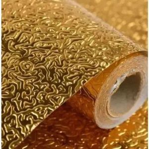 60cm Width Marble Waterproof Wallpaper Self Adhesive (Gold)