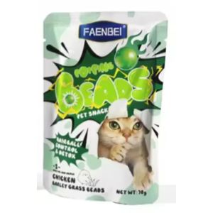 Faenbei Popping Wet Cat Food Chicken Barley Grass Beads 