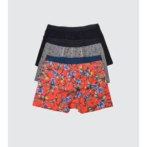 Flower boxers for men 3 pieces white, blue brown and black 
