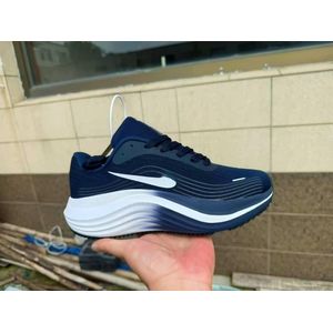Unisex Curved Sole Athletic Running Sneakers - Navy Blue