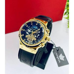 CLASSIC BLACK QUARTZ MENS WRISTWATCH LEATHER WATERPROOF SPORT WATCH