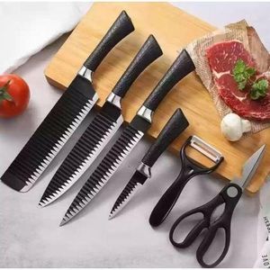 6pcs Nonstick Kitchen Knife And Kitchen Scissors Peeler Set