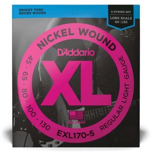 D'Addario EXL170-5 5-String Nickel Wound Bass Guitar Strings
