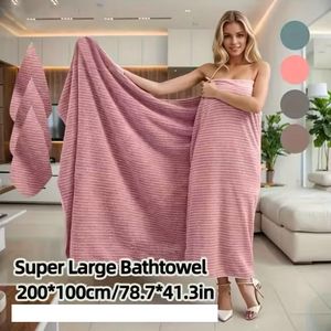 2*1 M Big Coral Fleece Premium Soft Absorbent Shower Towels Body Bath Towel