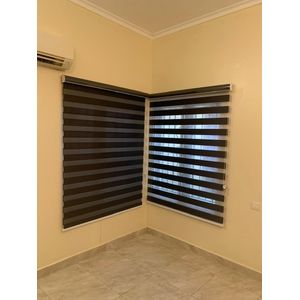 Dark Grey Window Blind With Day And Night Display