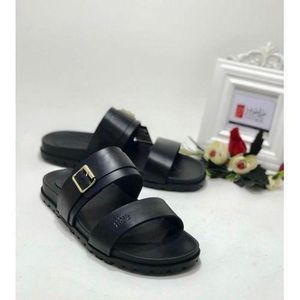 Buckled Slides Mens/Guys Pam Slippers Black