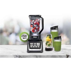 Ninja Black 2-in-1 Blender with Auto-iQ 1500watts 2.1 Litre Jug, 0.7 Litre Cup