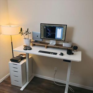 Modern Adjustable Height Electric Standing Desk- (1.2mtr) White