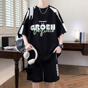 Cloth Men's Tracksuit Short Sleeves Male T-shirt +Shorts Set Casual Sport Breathable