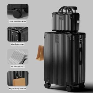 Plasticpackaging 24” Black Travel Luggage Box With KIT Bag - Combo Luggage