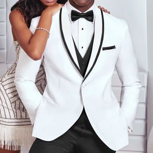 And Black Wedding Tuxedo For Groom 3 Piece Slim Fit Men-Same As Image