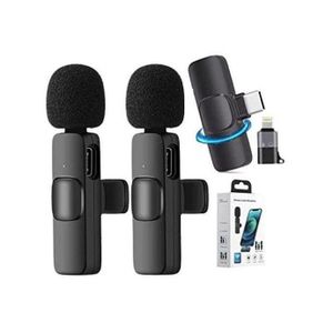 K9 DUAL Type-c Wireless Lapel Microphone For IPhone & Android + IOS Adapter