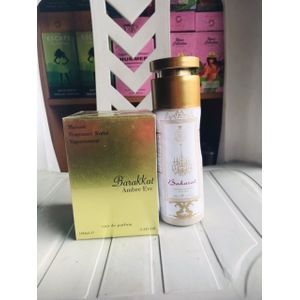 Maison Eau De Parfum Ambre Eve Barakkat Perfume 100ml And Bakkarat Body Spray