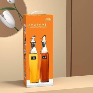 2-Piece Glass Oil & Vinegar Dispenser Bottle Set – Leakproof Kitchen Oil Pourer
