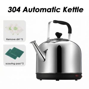 5L  304 Stainless Steel Automatic Electric Kettle – Large Capacity – Dual Mode (Auto Shut-Off / Manual) – Beep Alert When Boiling – All-Steel Lid, Filter & Inner Liner – Wide Opening for Easy Cleaning – Home & Office