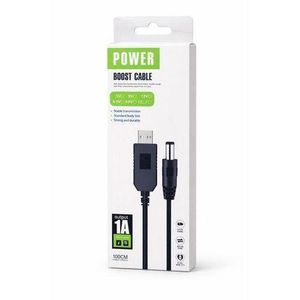 Universal USB to 5.5mm DC Jack Step-Up Boost Voltage Cable for WiFi Routers & Mini Fans