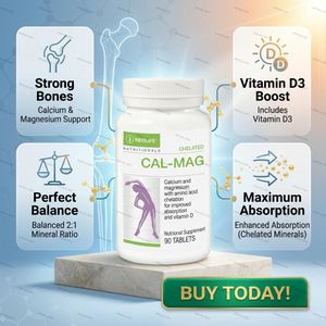 Natural Chelated Cal-Mag with Vitamin D3 Tablets – Calcium Magnesium Supplement for Bone & Muscle Support – 90 Tablets