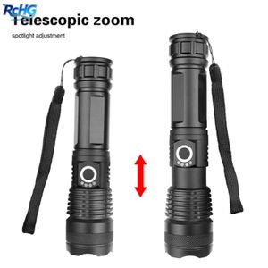 Tactical LED Flashlight - 10,000 Lumens Powerful Torch - USB Rechargeable, Waterproof & Zoomable - 5 Lighting Modes for Security, Camping & Emergency