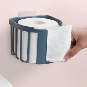 Adhesive Toilet Paper Holder Kitchen Roll Towel Rack Napkin Dispenser  Absorbent Stand Tissue Hanger Bathroom Accessories