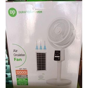Dp Duration Power 7-Inch Solar  Air Circulation Fan with 12000mAh Battery & 3 LED Bulbs (Model: DP-7641)
