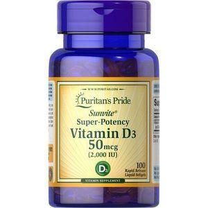 Puritan'S Pride Vitamin D3 50 Mcg (2000 IU)-100 Softgels