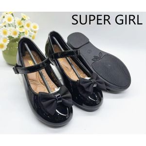 Super Girl Girls’ Black Patent Bow Dress Shoes – Cute, Comfy & Elegant