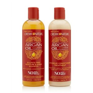 Creme Of Nature Argan Oil Hair Care Set – Moisture & Shine Shampoo (354ml) + Intensive Conditioning Treatment (354ml)