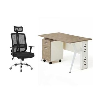 A Set Of Office Table With Office Executive Chair