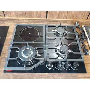 Kima X 60cm Tempered Glass Built-in CookerTop Hob 3 GasBurner And 1 Electric burner