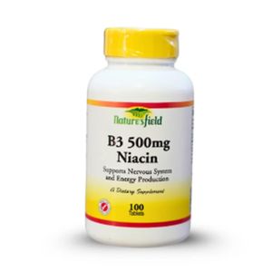 Nature'S Field B3 500mg Niacin – Supports Nervous System & Energy Production – 100 Tablets