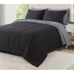 Ash and black Duvet,Bedsheet With 4 Pillow Cases
