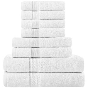 Utopia Towels Premium 8-Piece Towel Set (White)