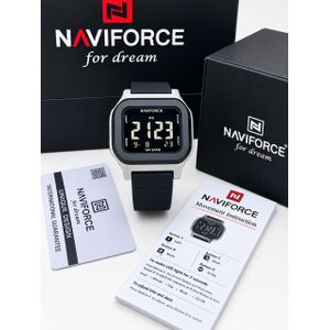 Naviforce Designer Silicon Strap Chronograph Wristwatch (Classy Sophisticated Quality Build, Digital Display)