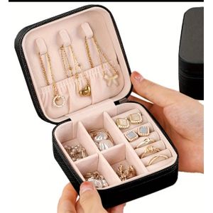 Clo 1pc Easy Portable Storage Box, Earring Necklace Organizer, Women And Gift, Valentine'S Day Mother'S Day Present, Large Capacity Single-Layer Jewelry Box