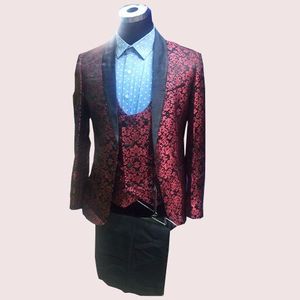 Adorable Men's Wedding Flower Suit - Wine Color