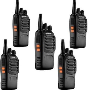 Baofeng 5 Pieces Walkie Talkie BF-888S Two-way Radio BLACK+free sim